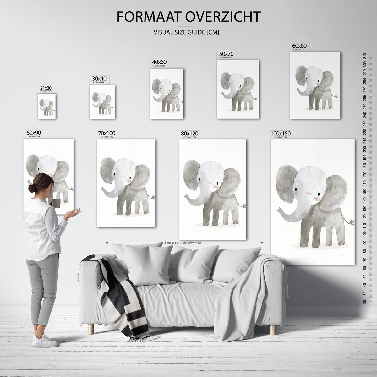 Schattige olifant Poster