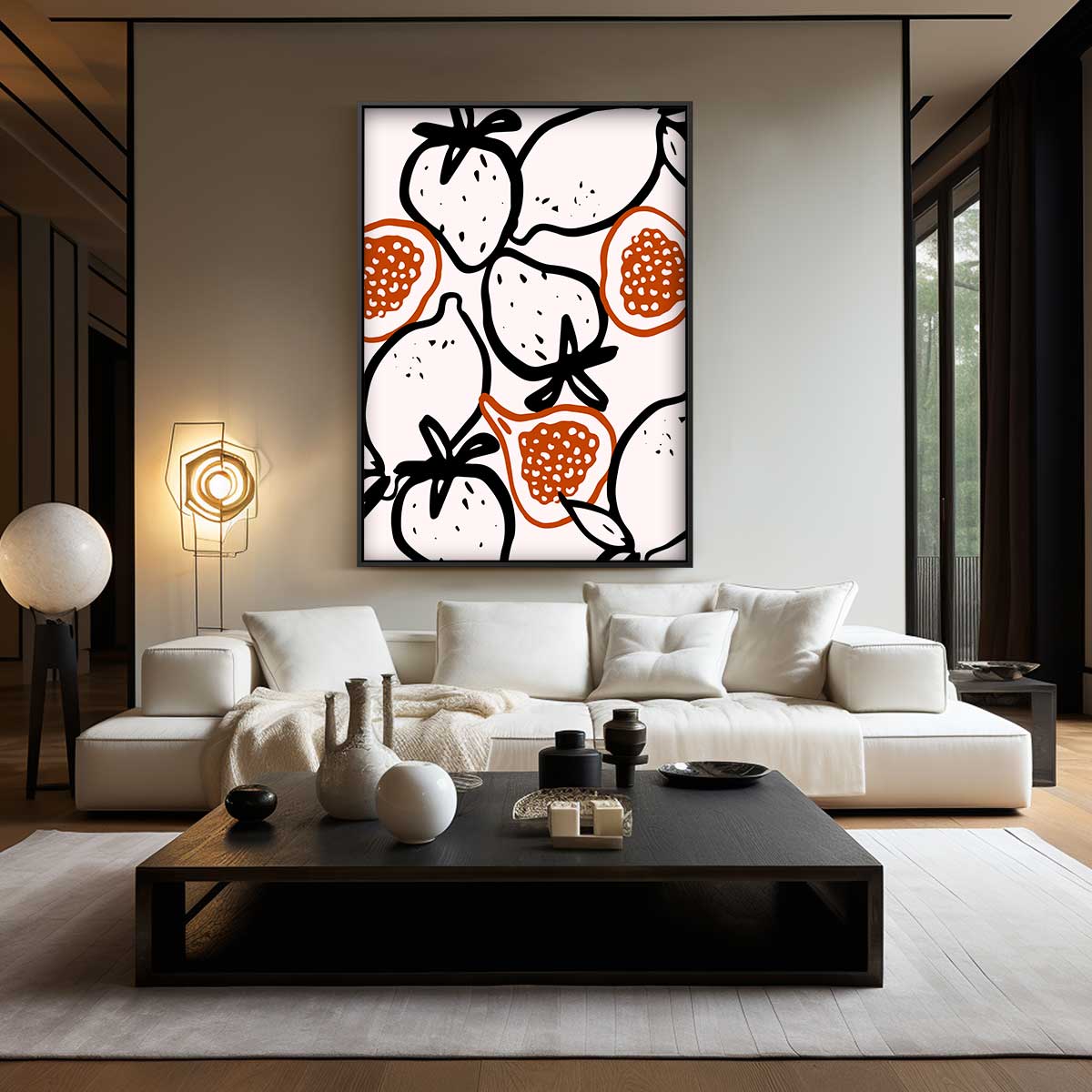 Fruitige Lijnen Kunstwerk-canvas-dibond-plexiglas-wanddecoratie-WallArtistic