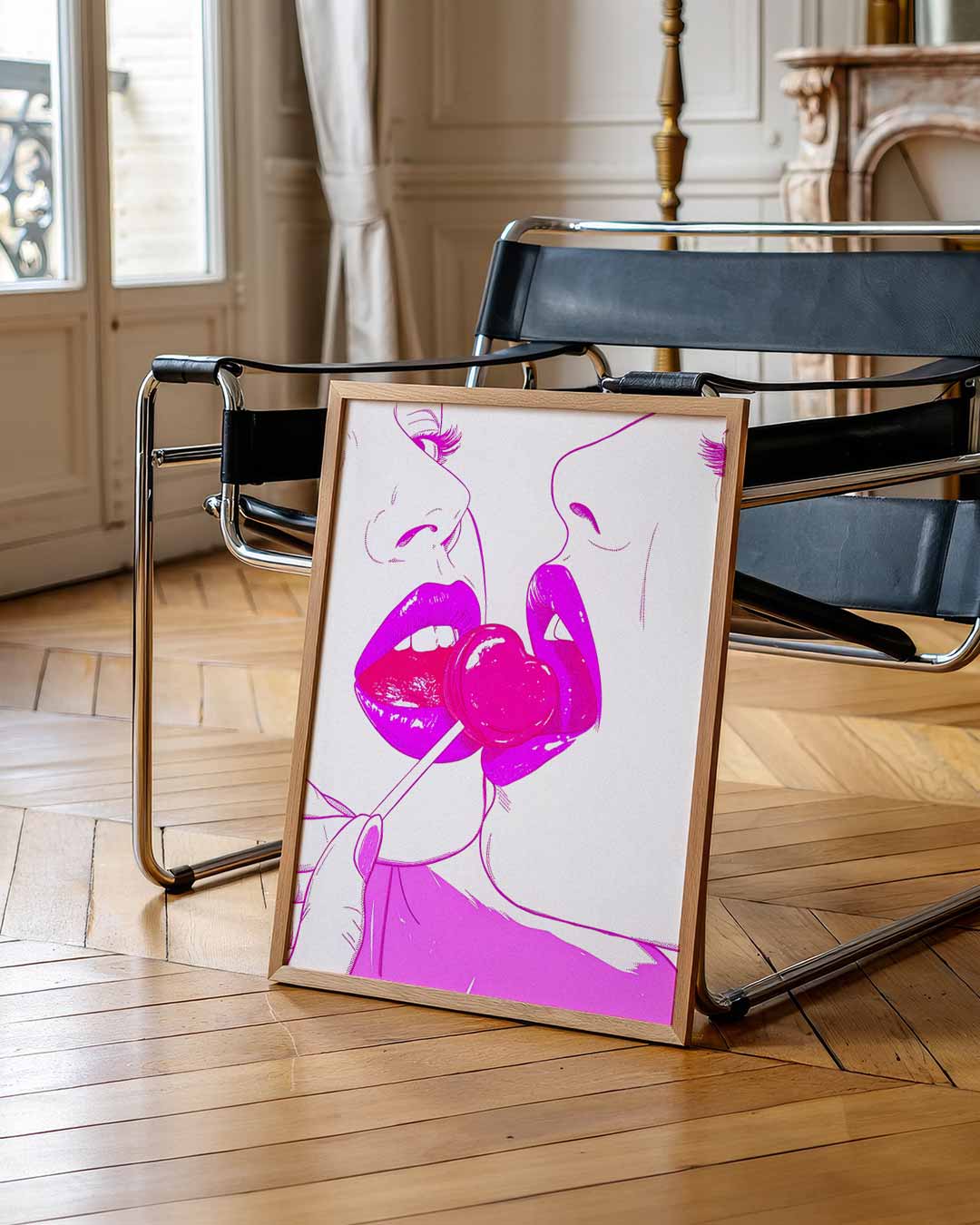 Verleidelijke Lolly Kus Poster-WallArtistic