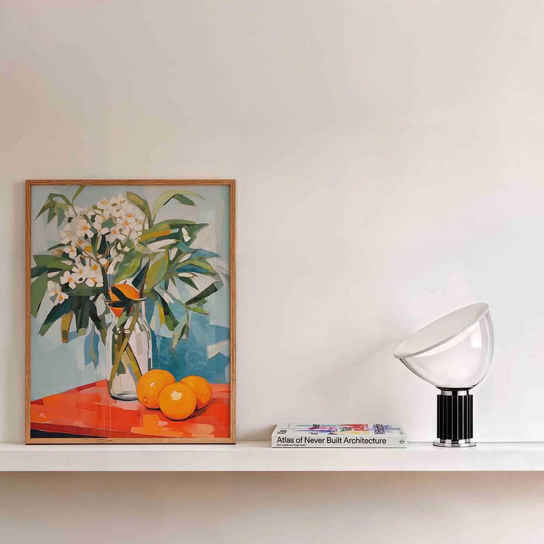 Bloemen en sinaasappels Poster