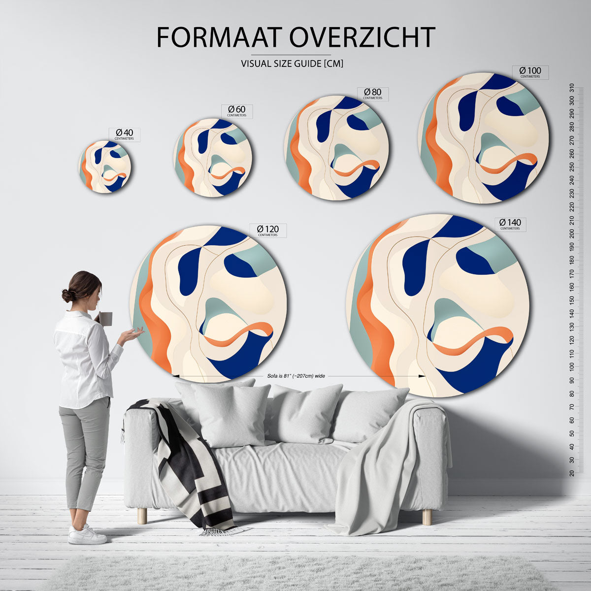 Organische vormen Muurcirkel