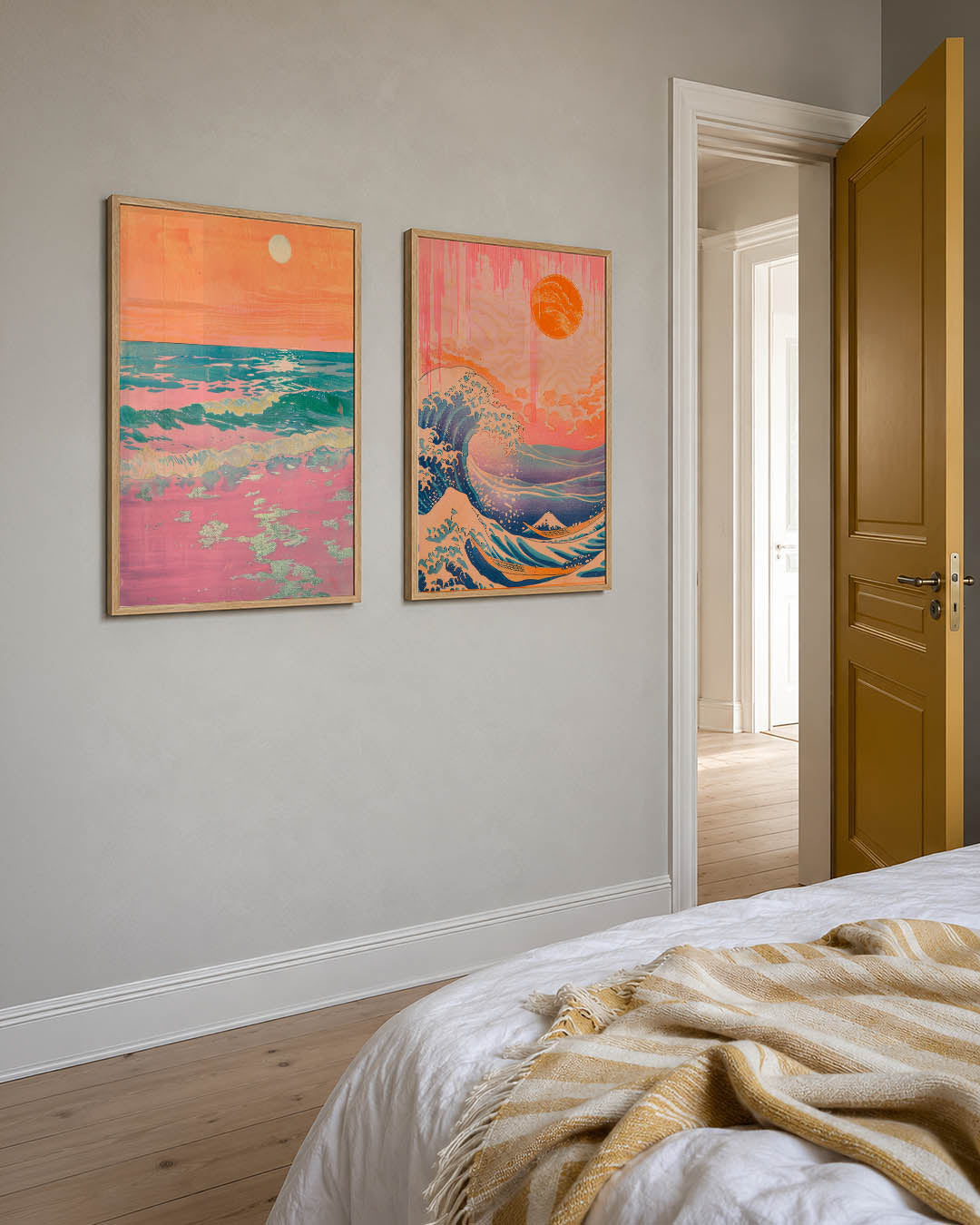 Zonsondergang en zee Posterset