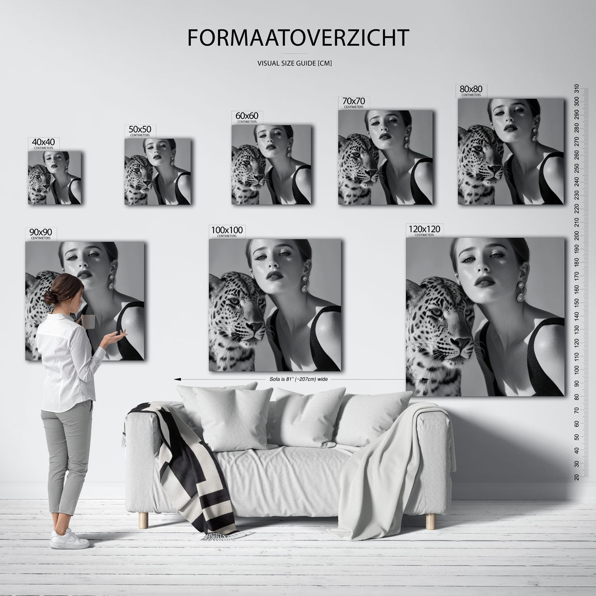 Vrouw en luipaard Poster