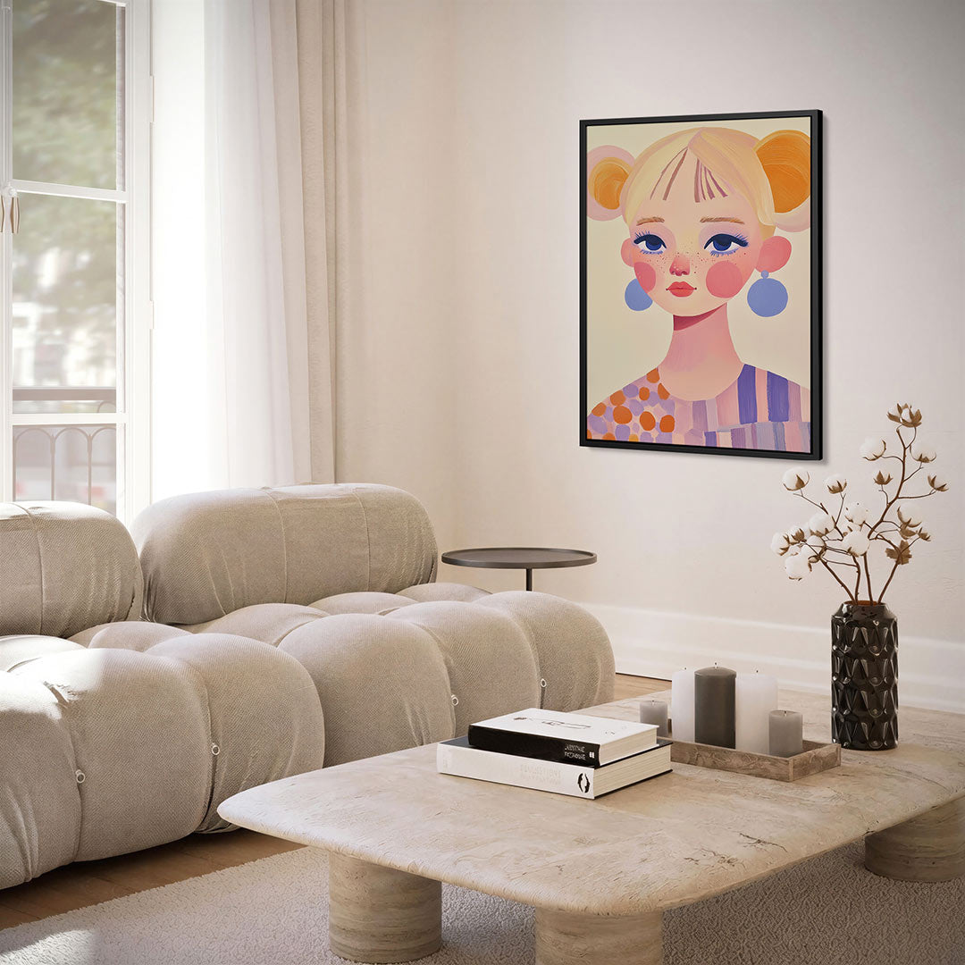 Vrolijk portret meisje Kunstwerk