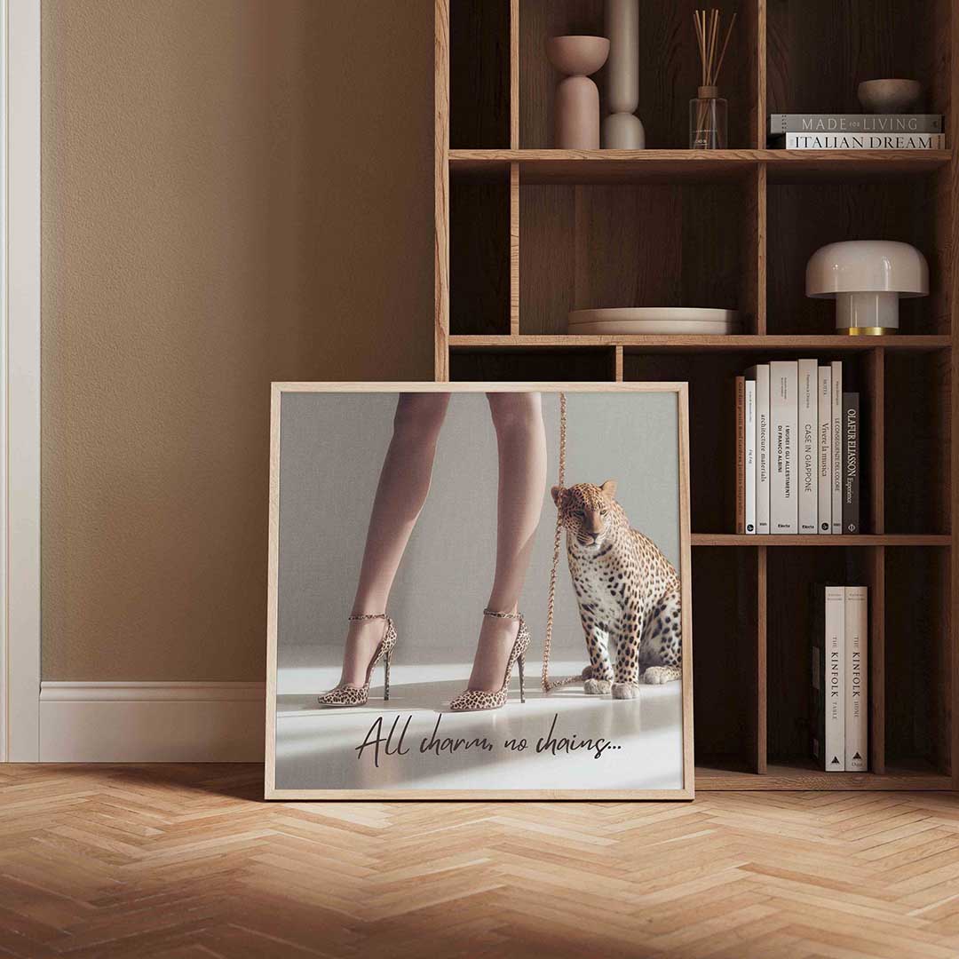 Luipaard en hakken Poster