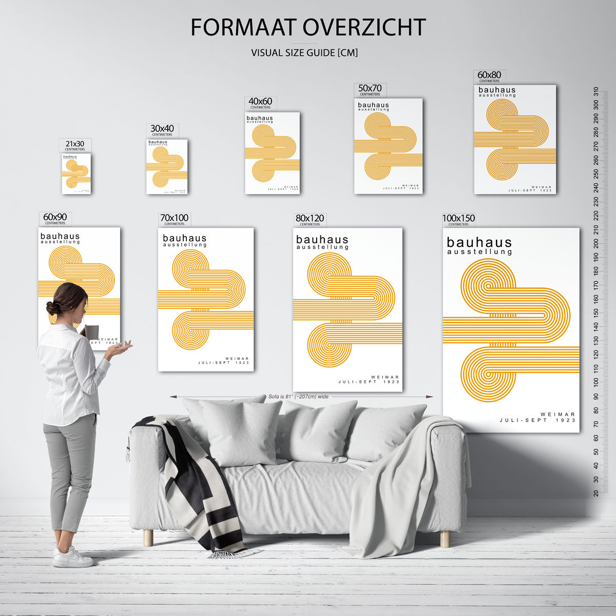 Lijnen en cirkelpatronen Poster