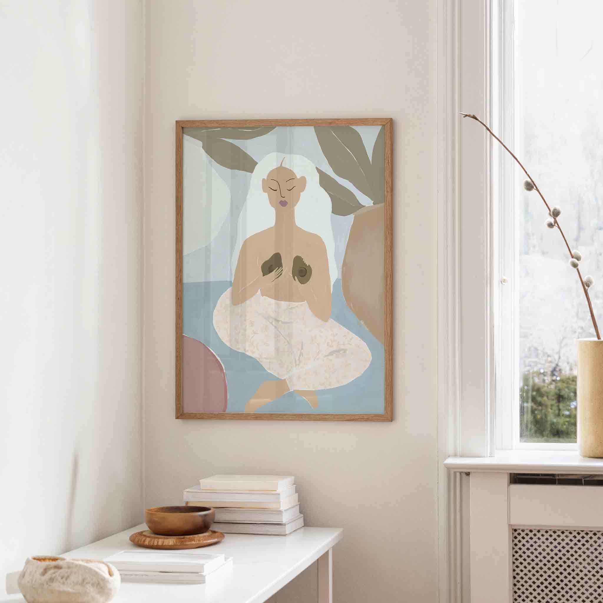 Vrouw met avocado's Poster