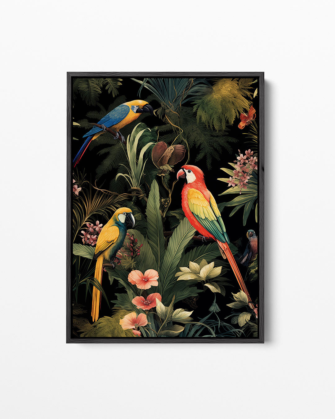 Exotische vogels en bladeren Kunstwerk