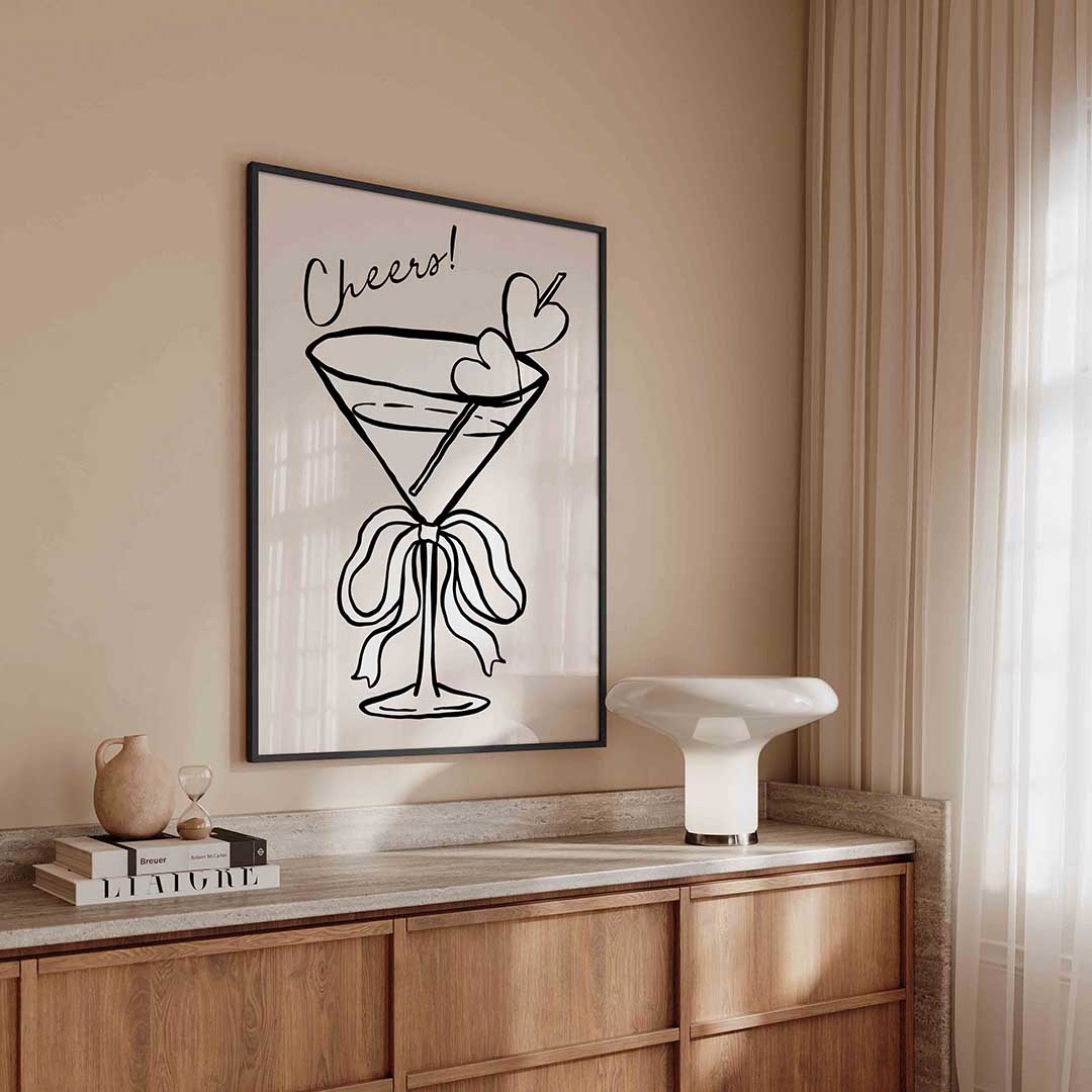 Cheers cocktailglas Poster