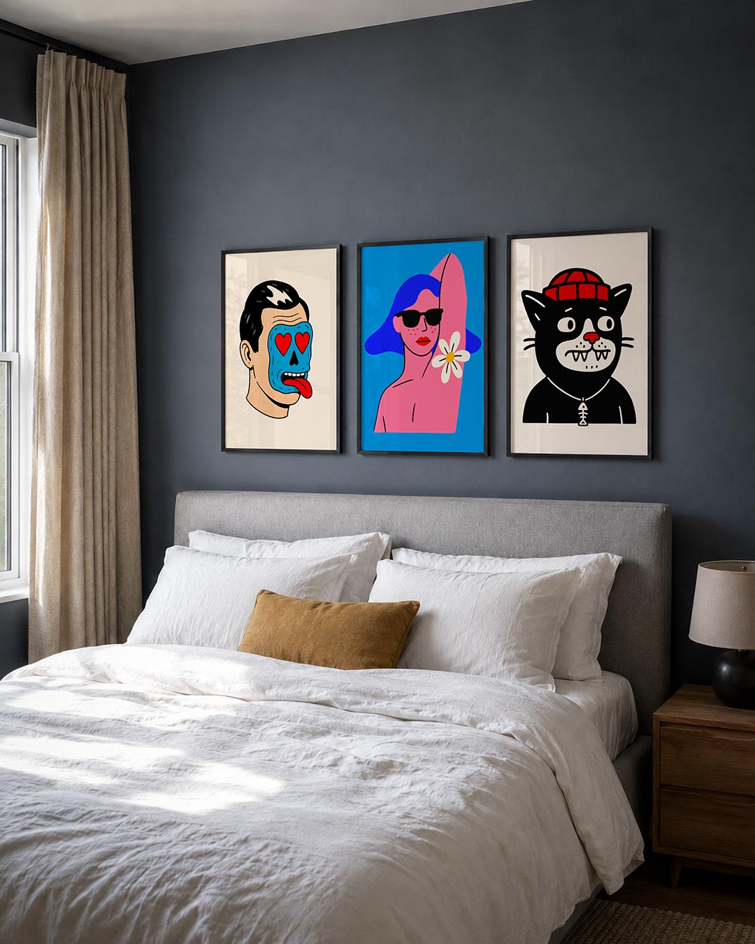 Kleurrijke gezichtsillusie Posterset
