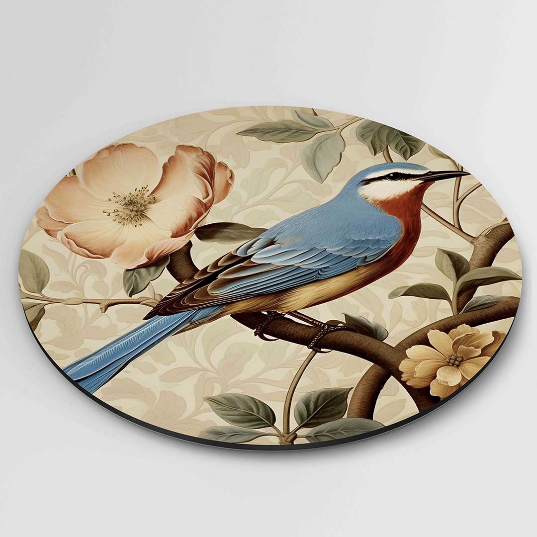 Vogel en bloemen Muurcirkel
