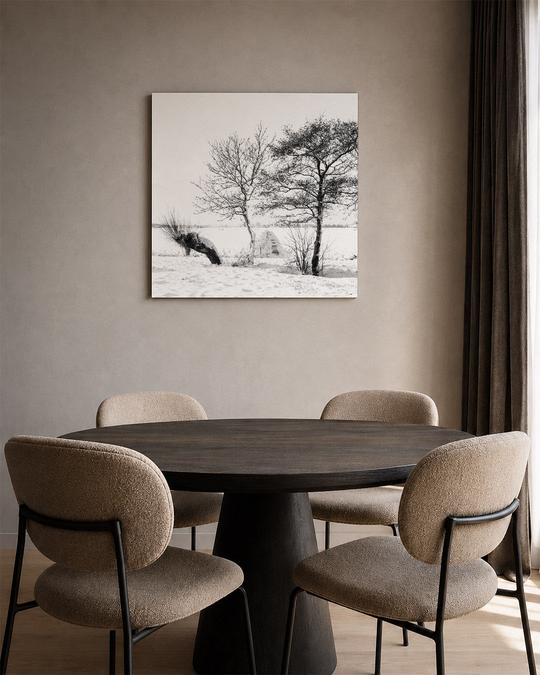 Winterlandschap met bomen Kunstwerk