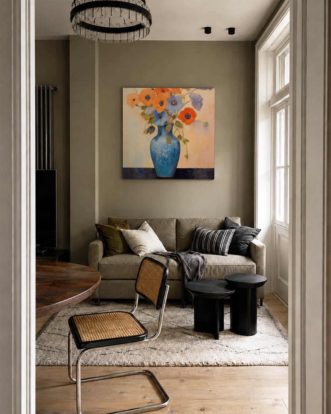 Bloemen in vaas Kunstwerk