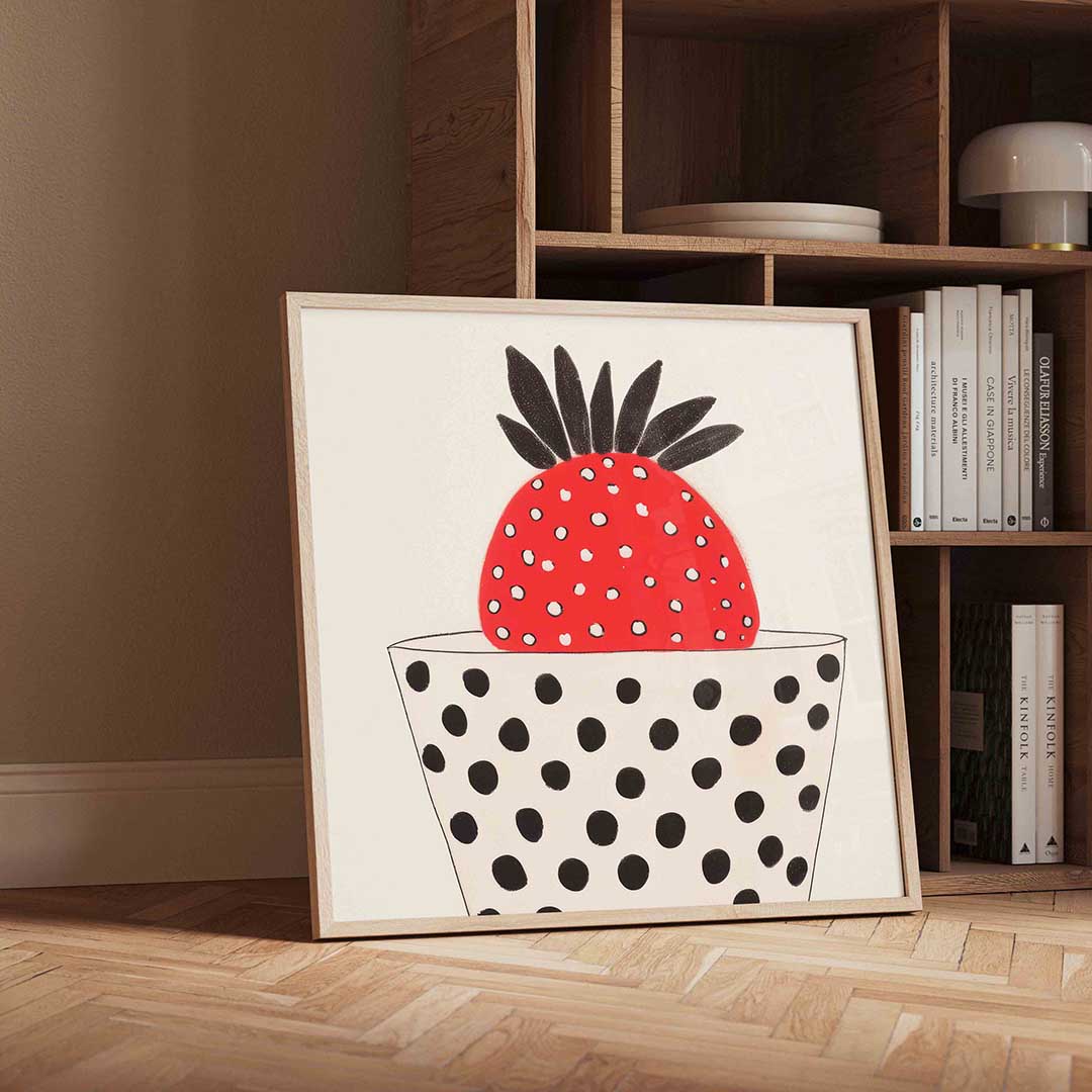 Aardbei in beker Poster