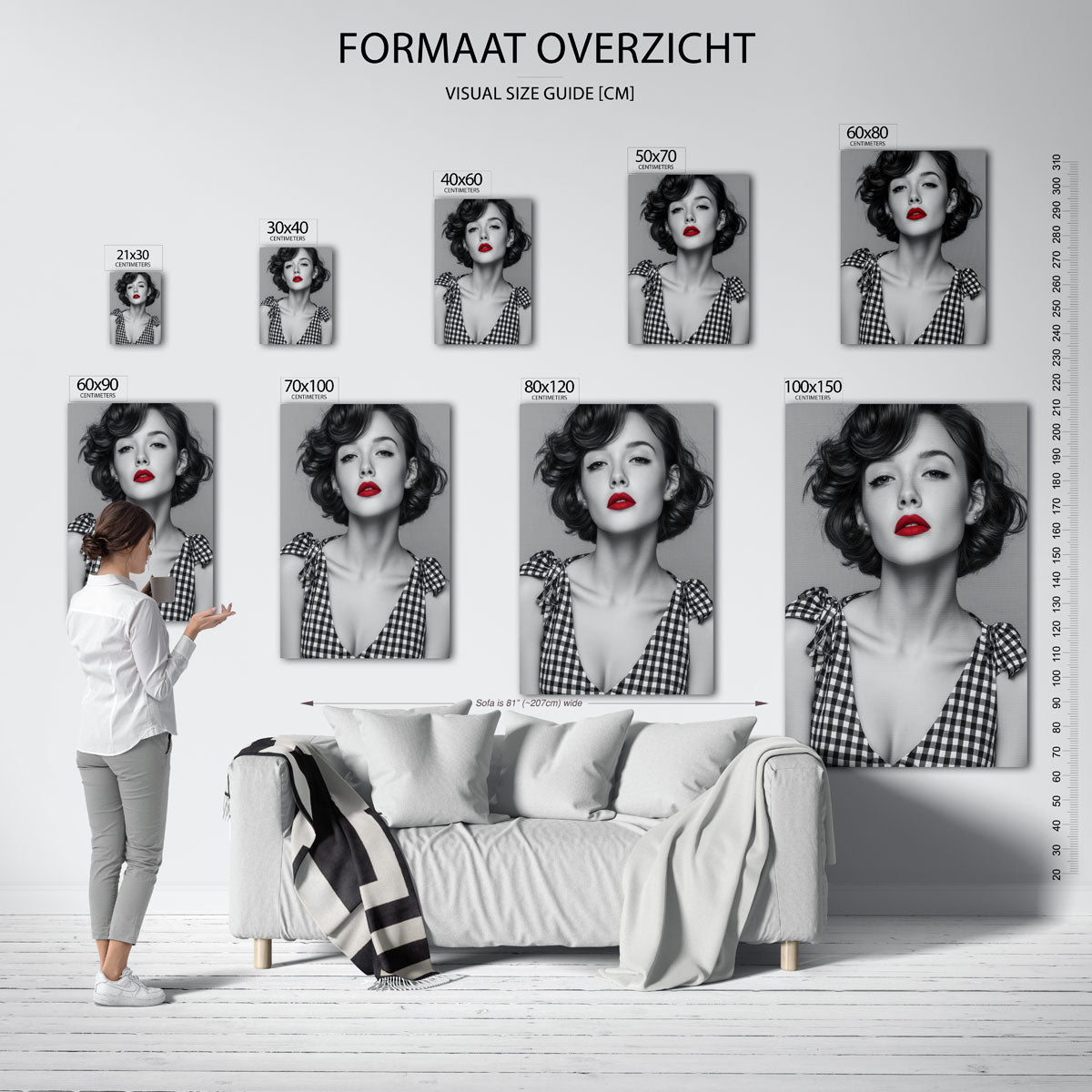 Vrouw met rode lippen Poster