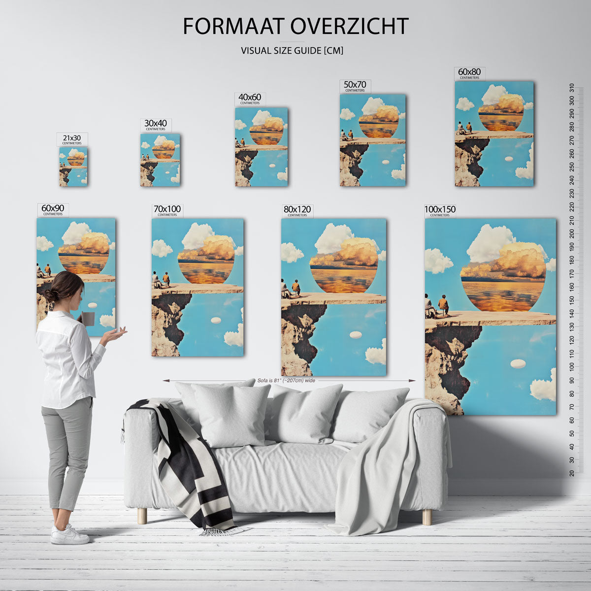 Twee figuren op klif Poster