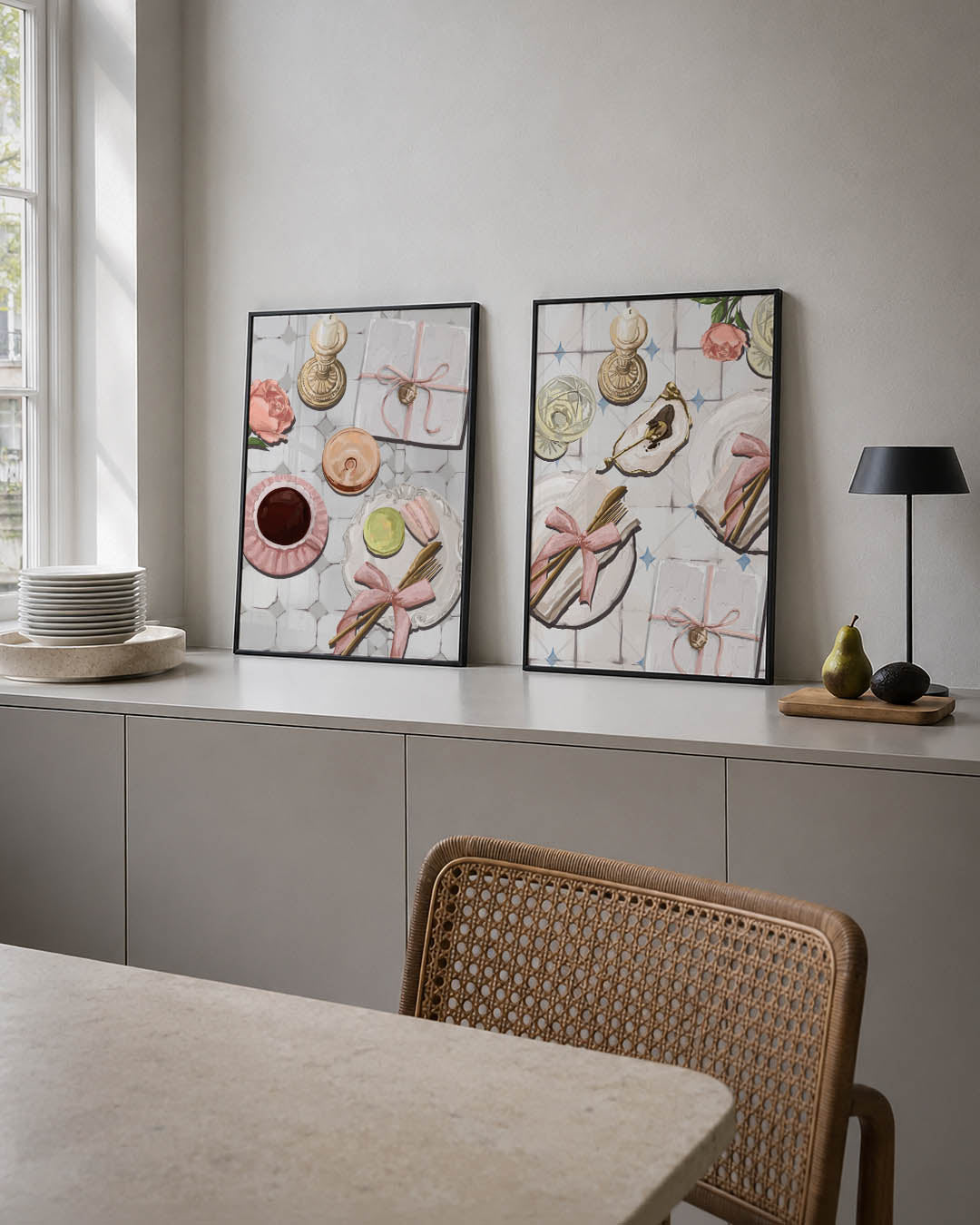 Pastel tafereel Posterset