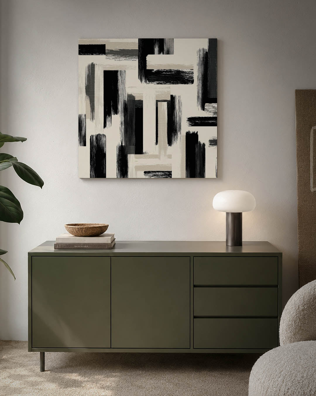 Geometrische penseelstreken Kunstwerk