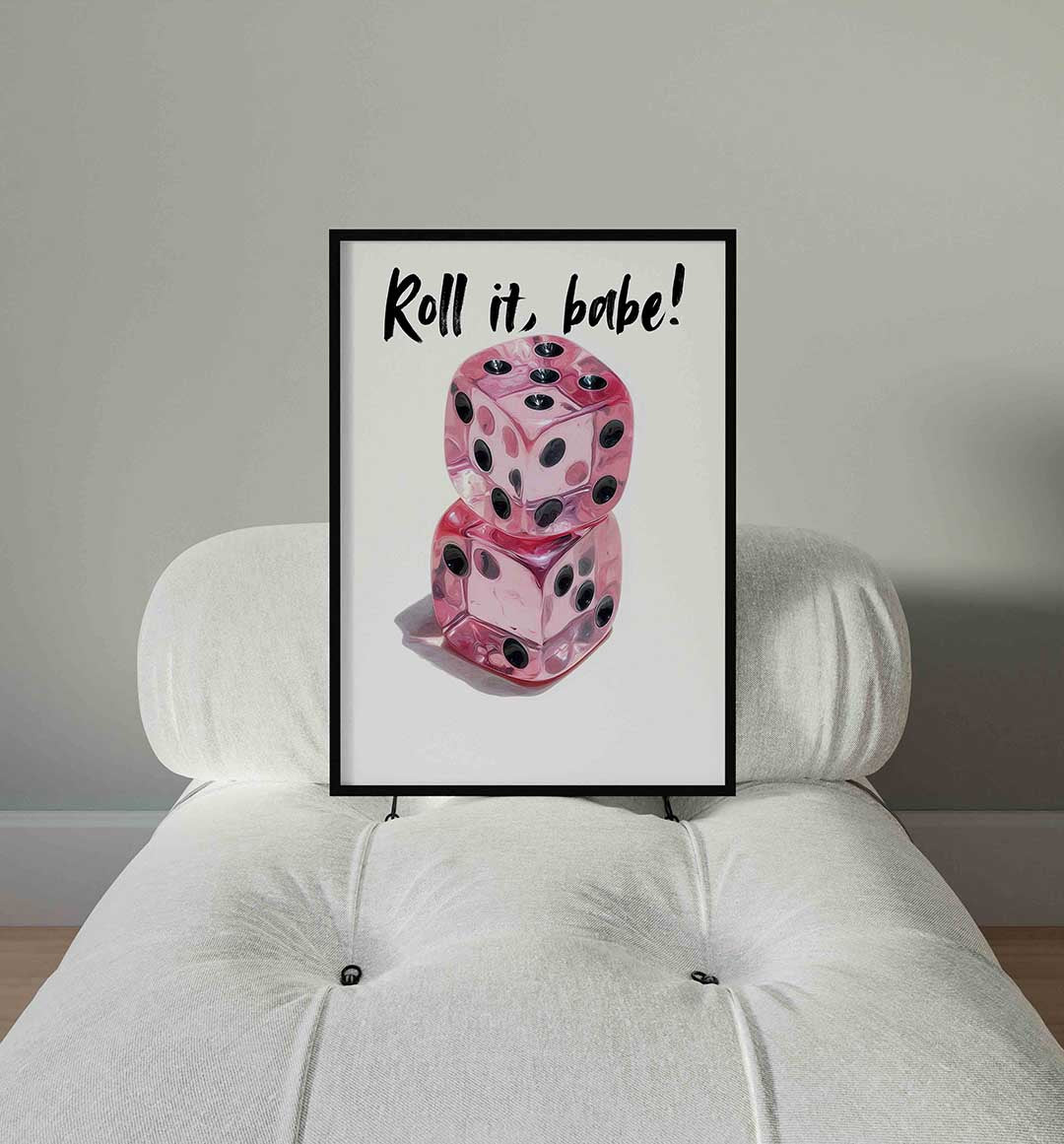 Roze dobbelstenen Poster