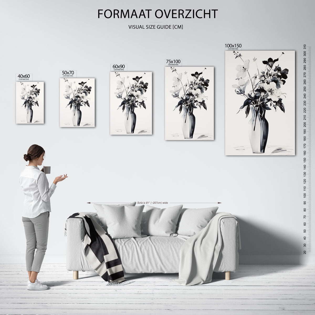 Bloemen in vaas Kunstwerk