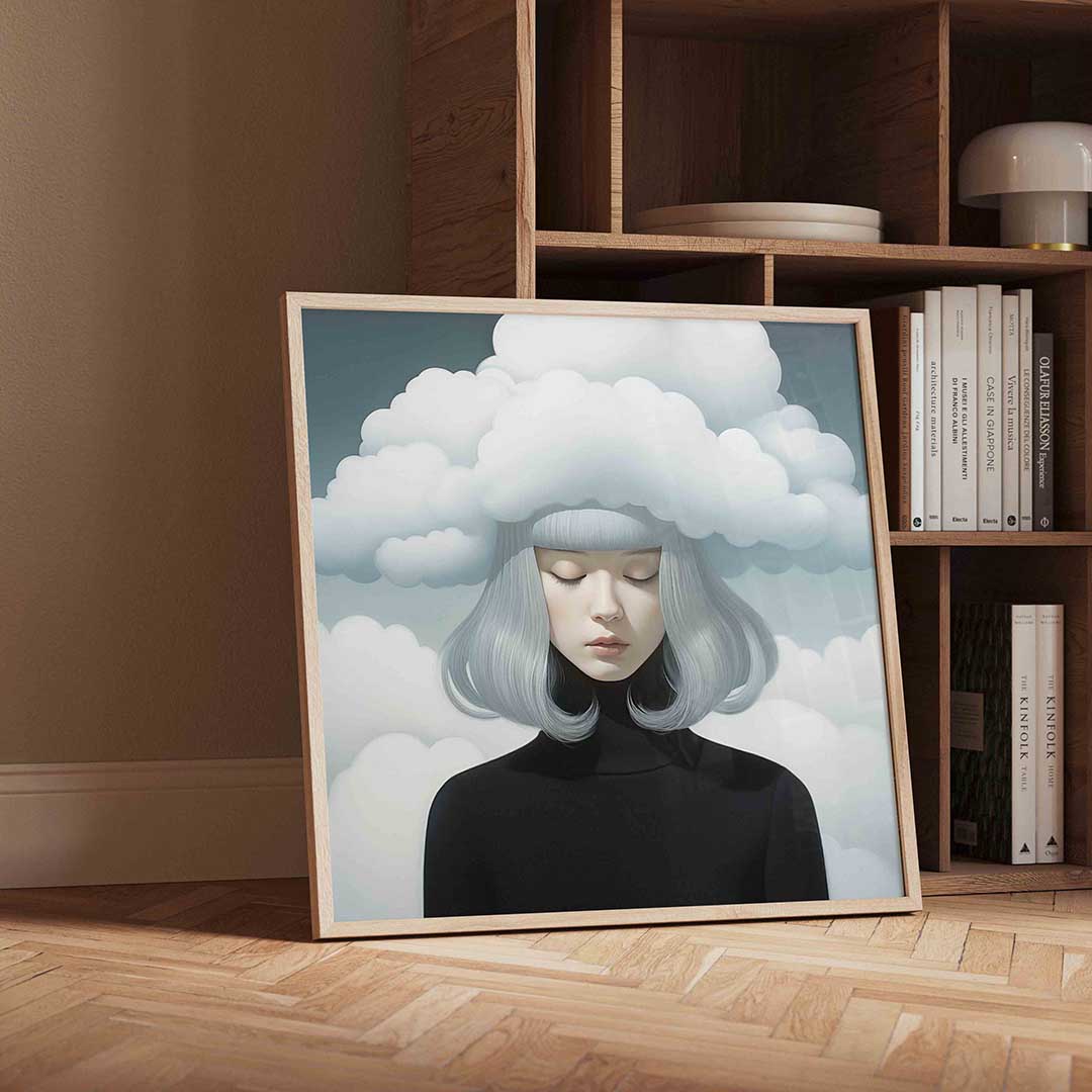Vrouw met wolken Poster