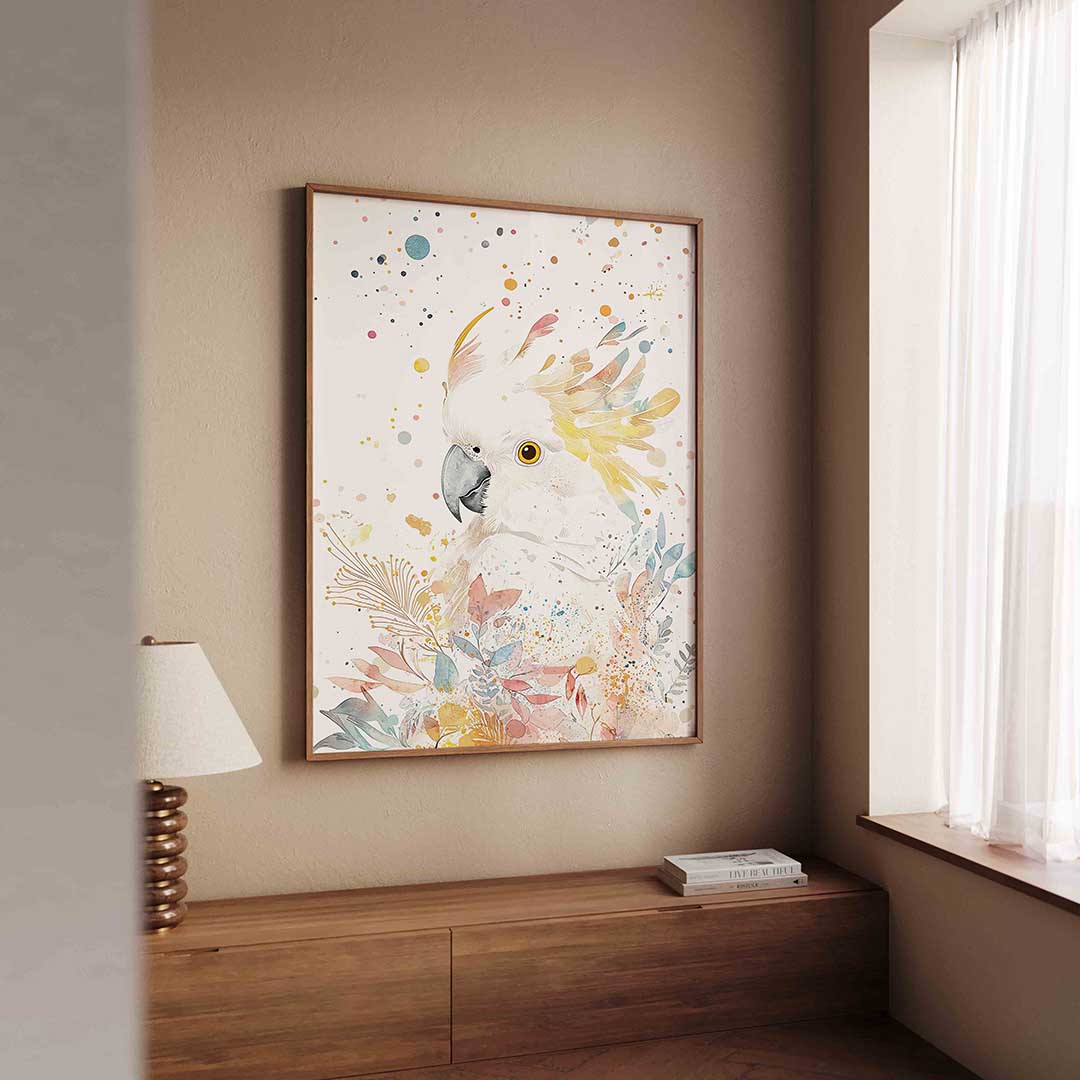 Papegaai met kleurrijke veren Poster