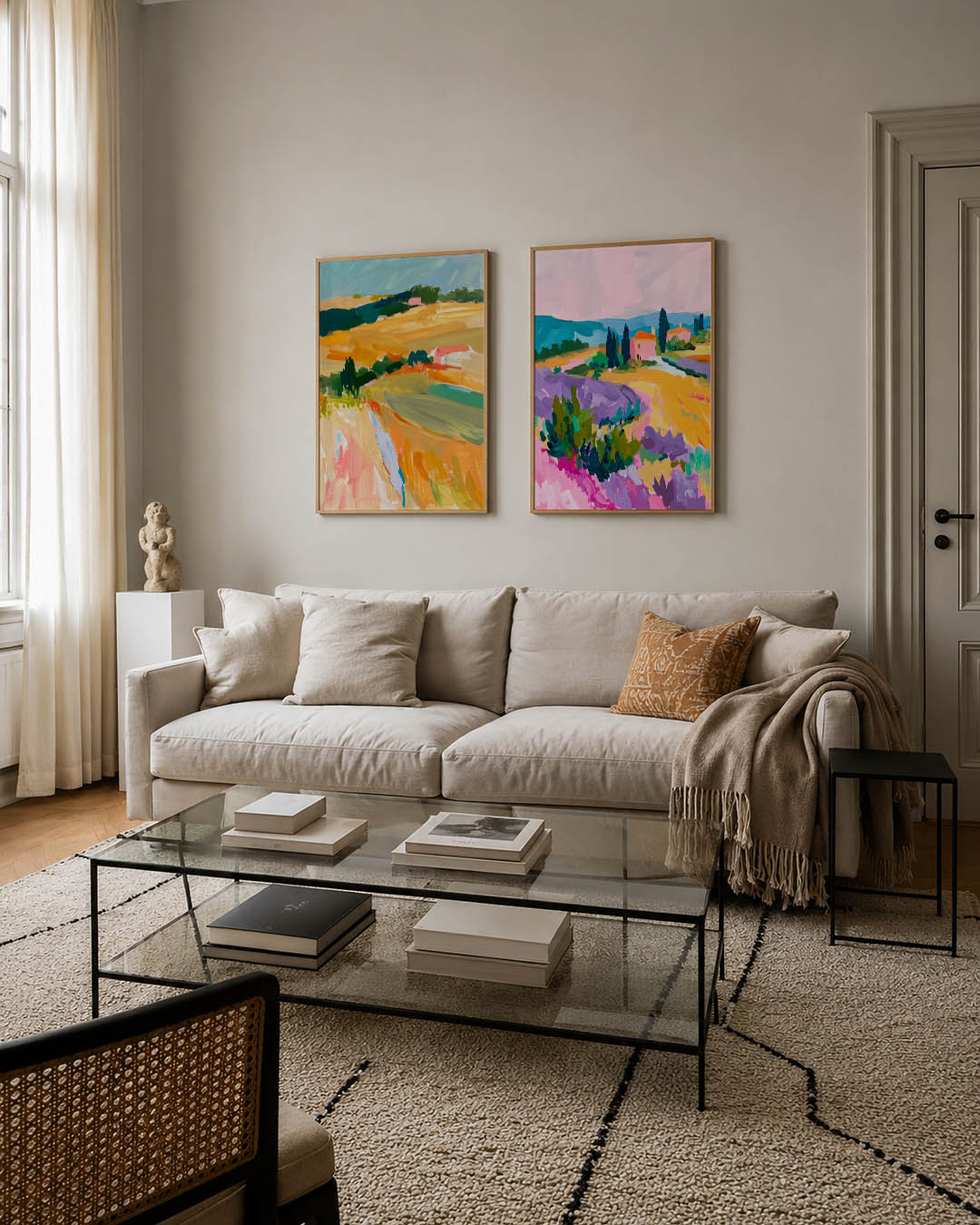 Kleurige landschapssferen Posterset