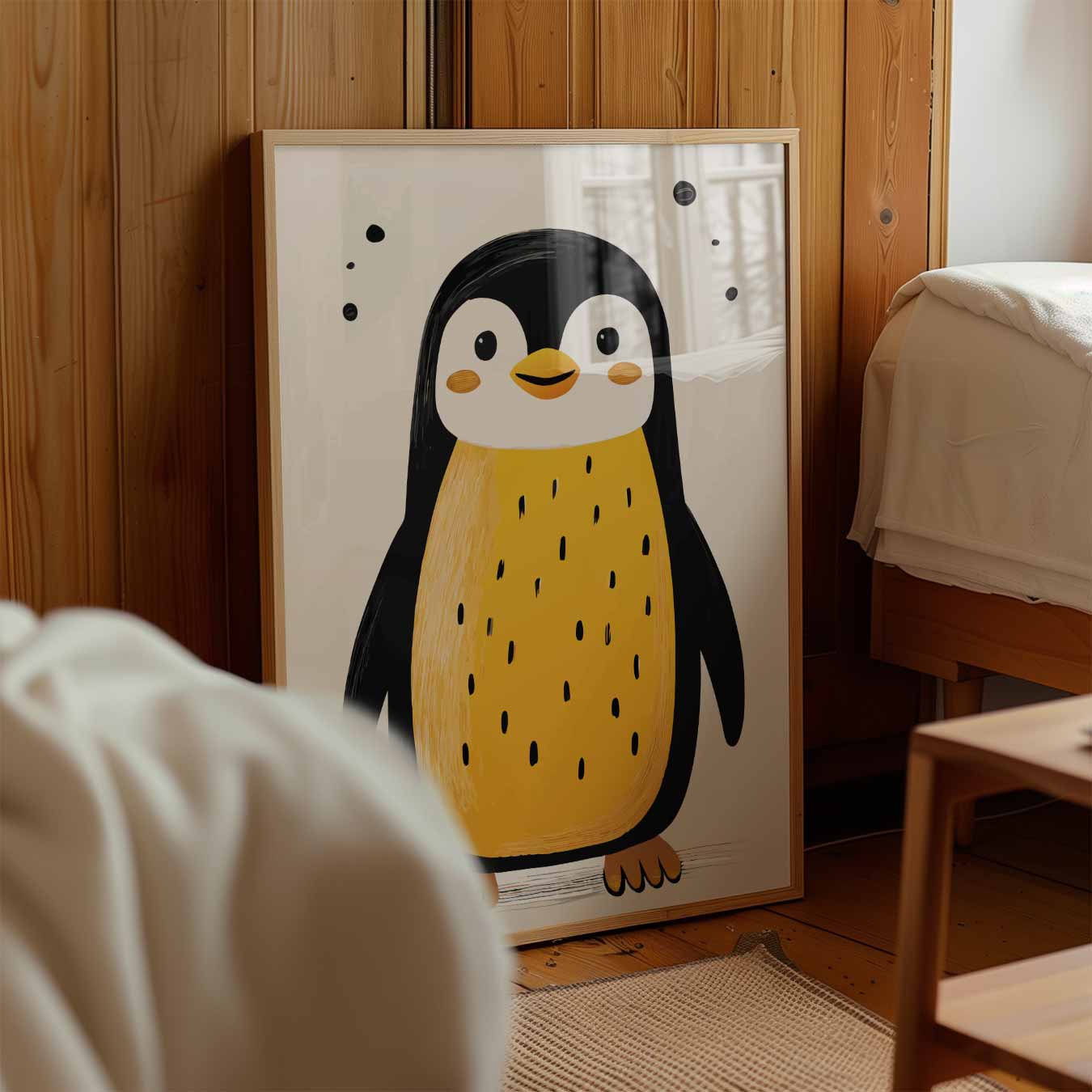 Vrolijke Pinguïn Illustratie Poster-WallArtistic