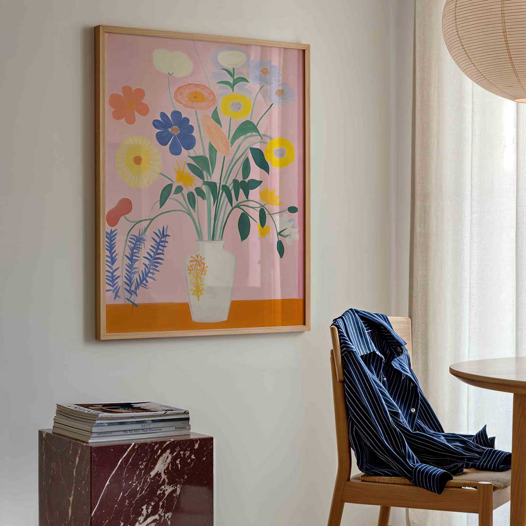 Bloemen in vaas Poster