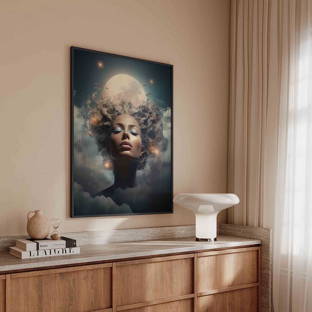 Vrouw met maan Poster
