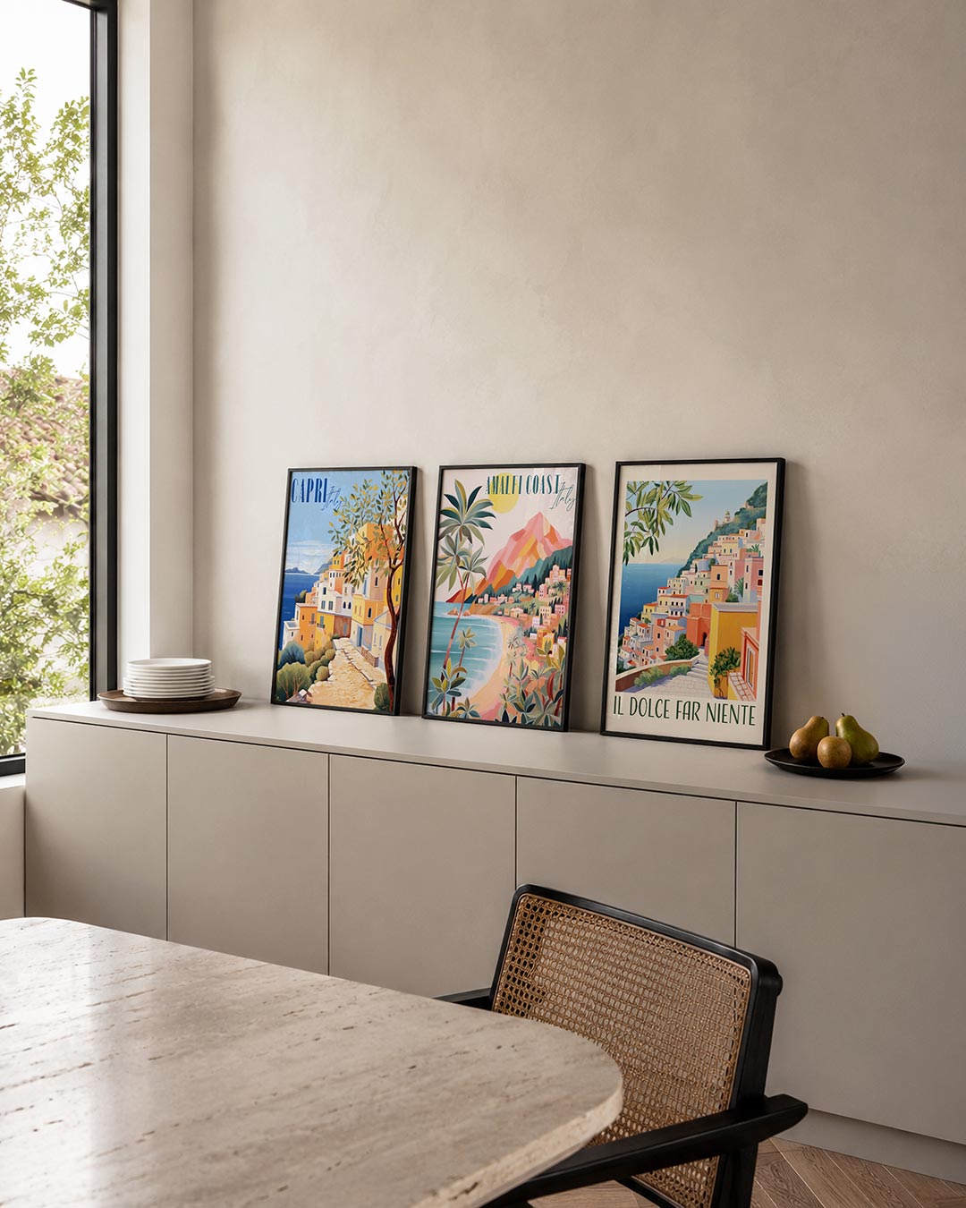 Zonnige kustlijn Posterset