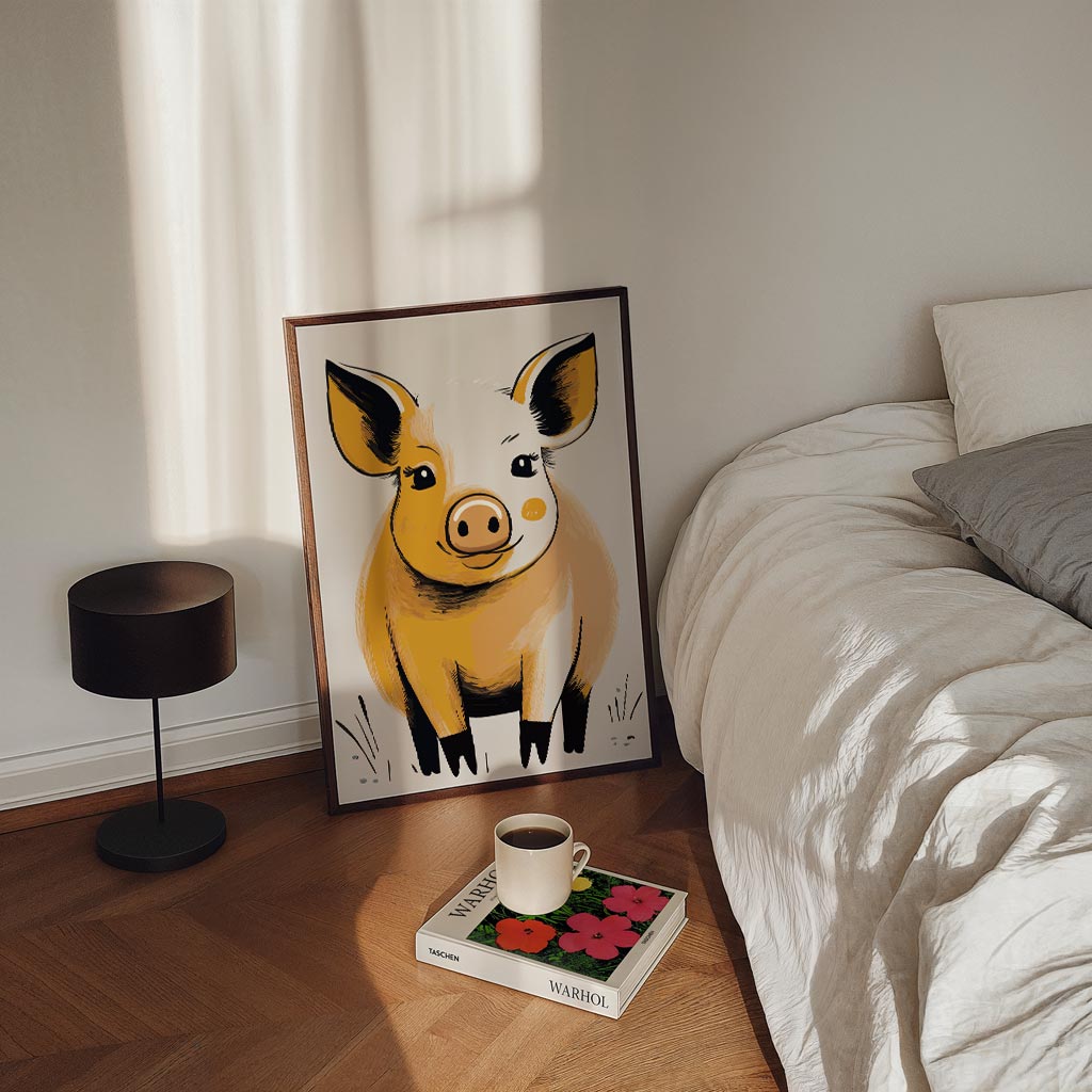 Vrolijke Varkenspracht Poster-WallArtistic