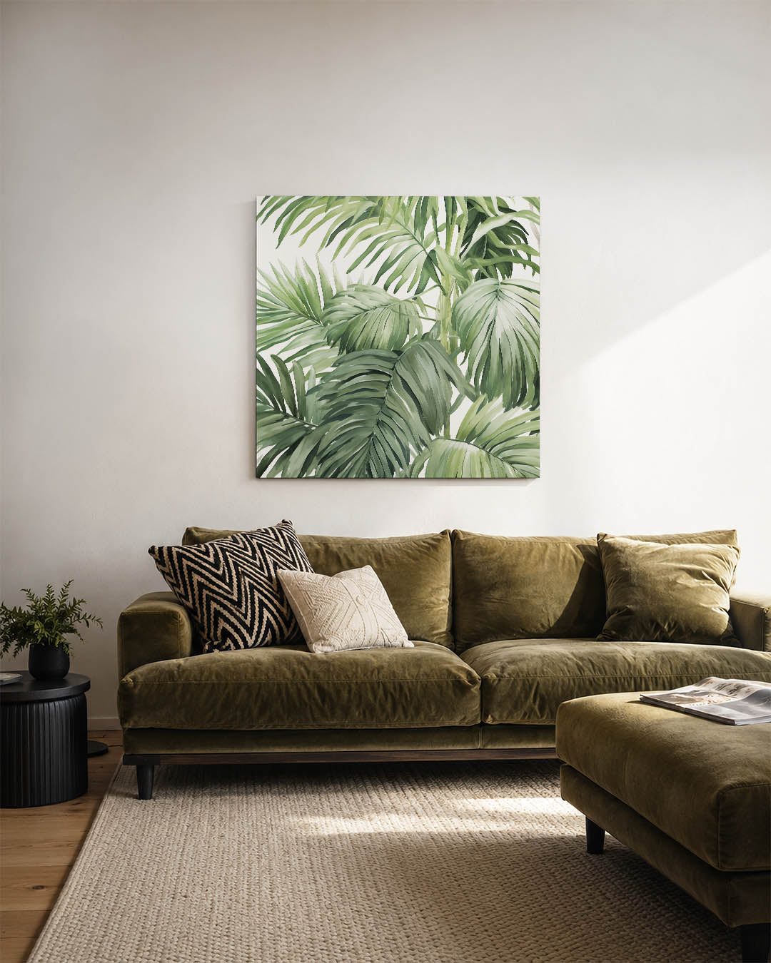 Groene bladeren compositie Kunstwerk