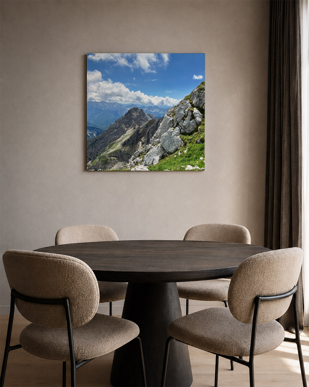 Berglandschap met wolken Kunstwerk