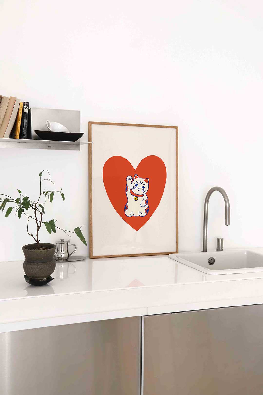 Kat met hart Poster
