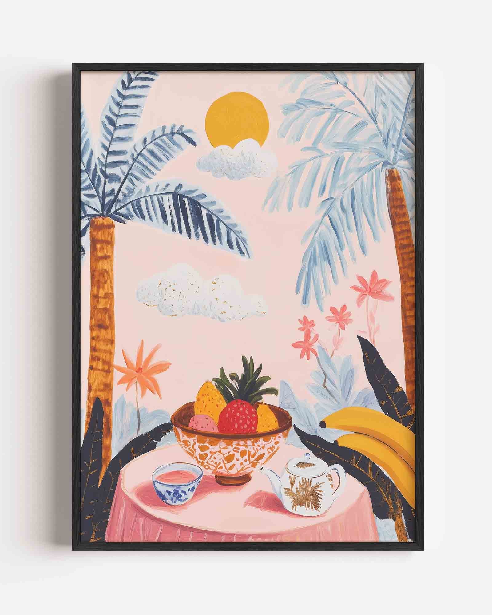 Tropisch fruit en palmbomen Poster