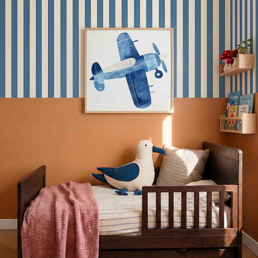 Vliegtuig in blauw Poster