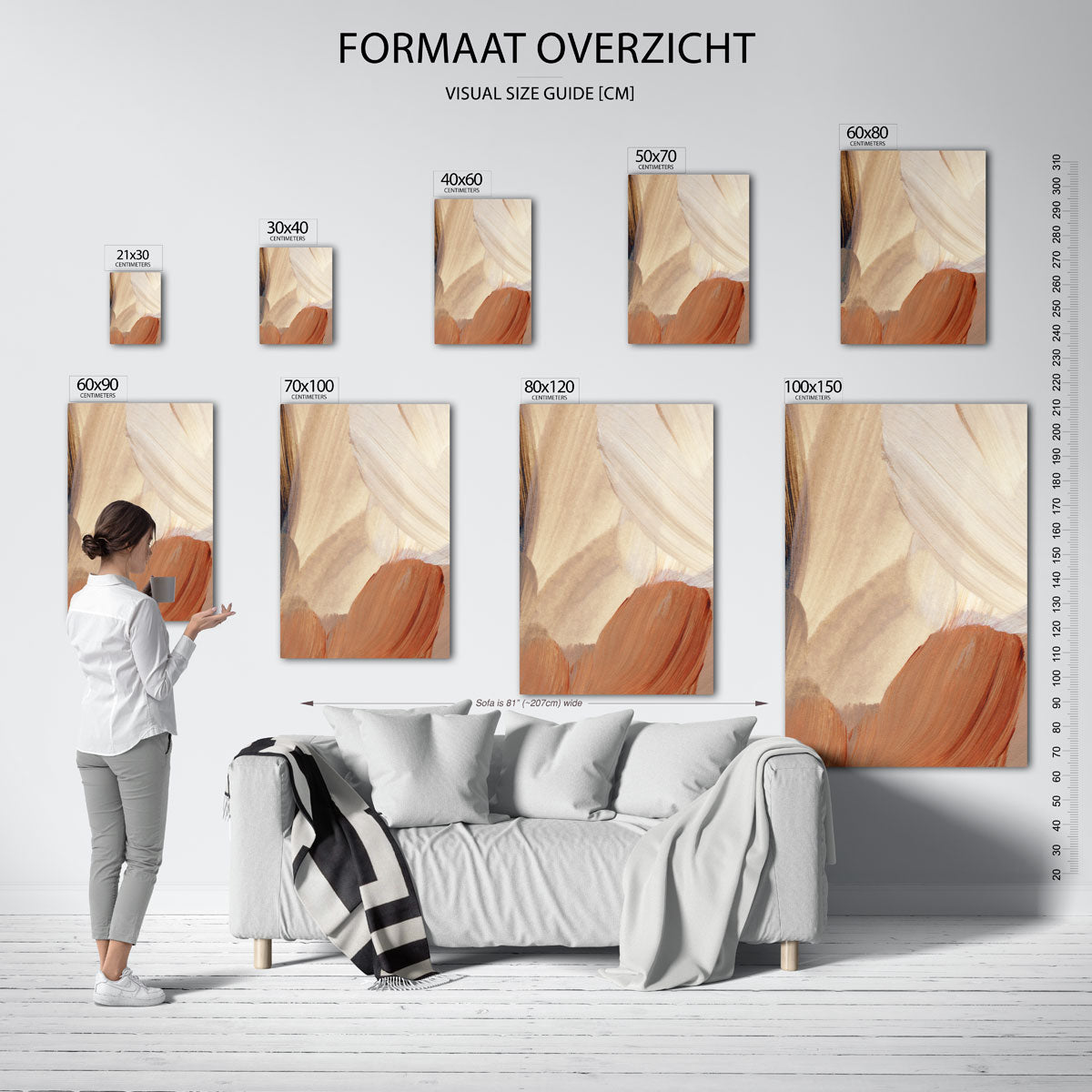 Abstracte penseelstreken Poster