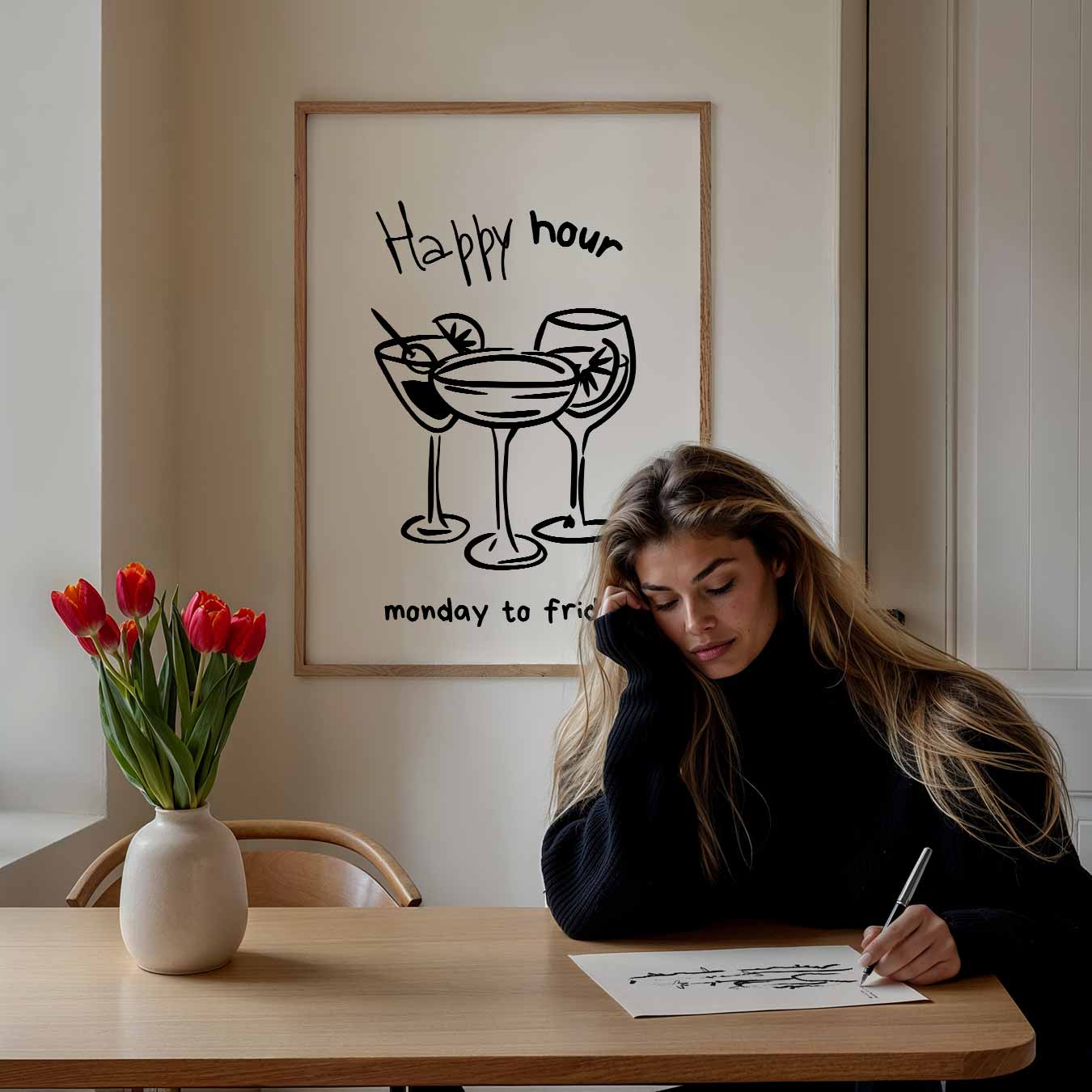 Happy Hour Cocktails Poster-WallArtistic