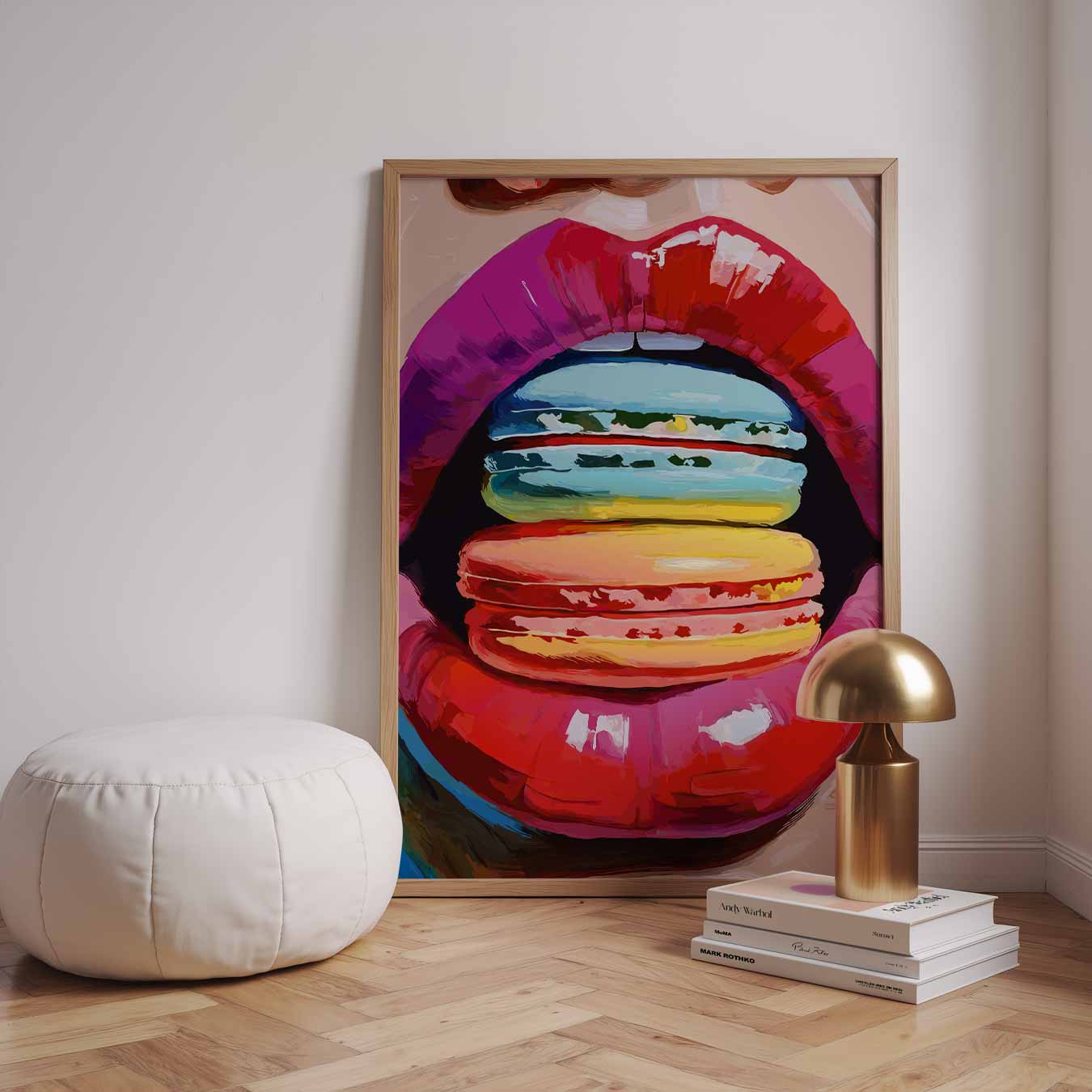 Kleurrijke Macaron Lippen Poster-WallArtistic