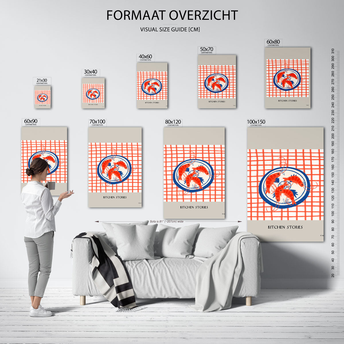 Garnalen op bord Poster