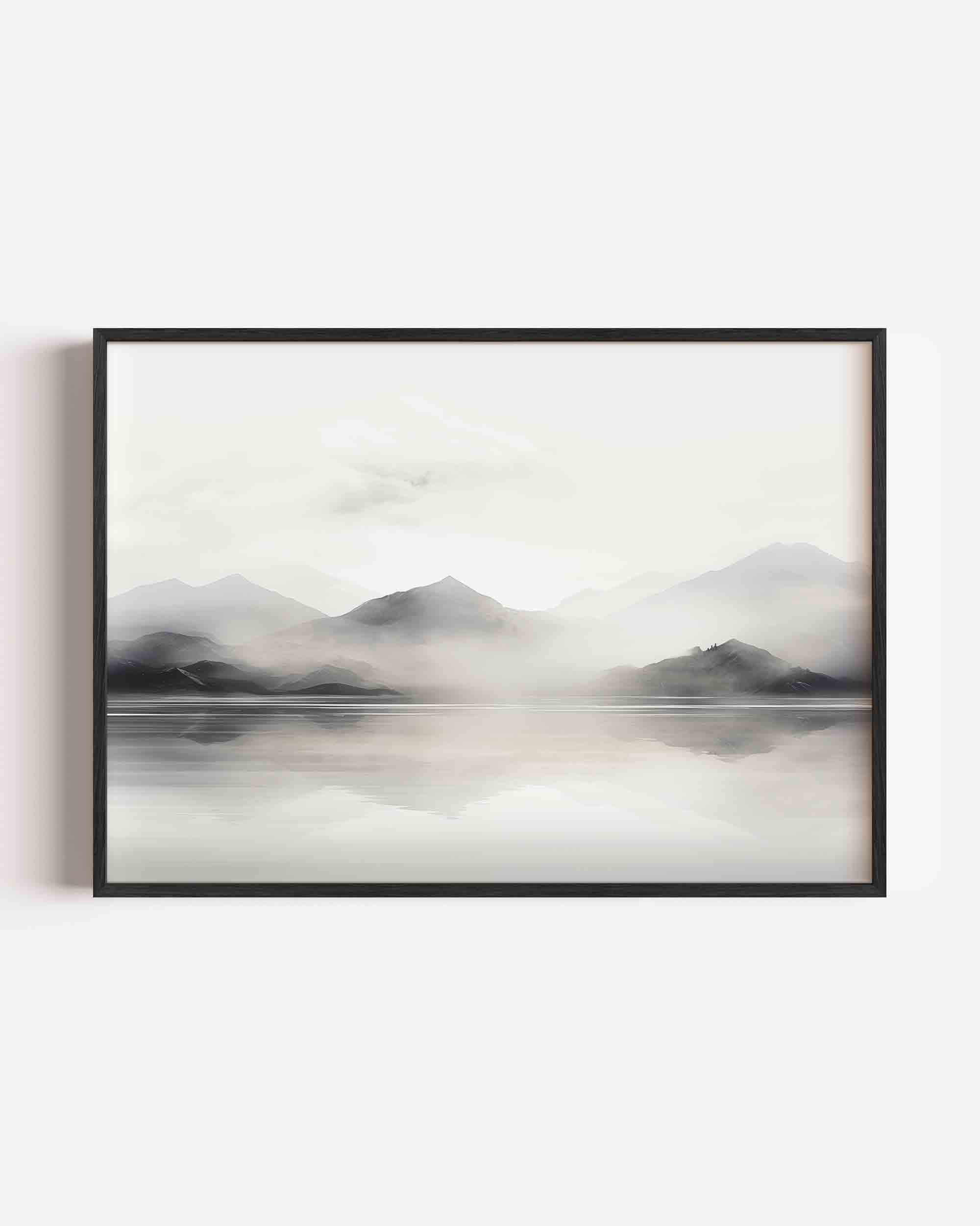 Berglandschap met mist Poster