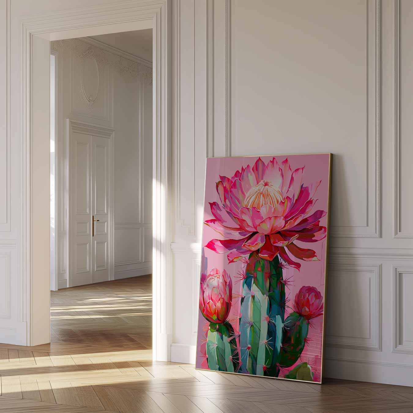 Botanische Cactus Bloemenpracht Poster-WallArtistic