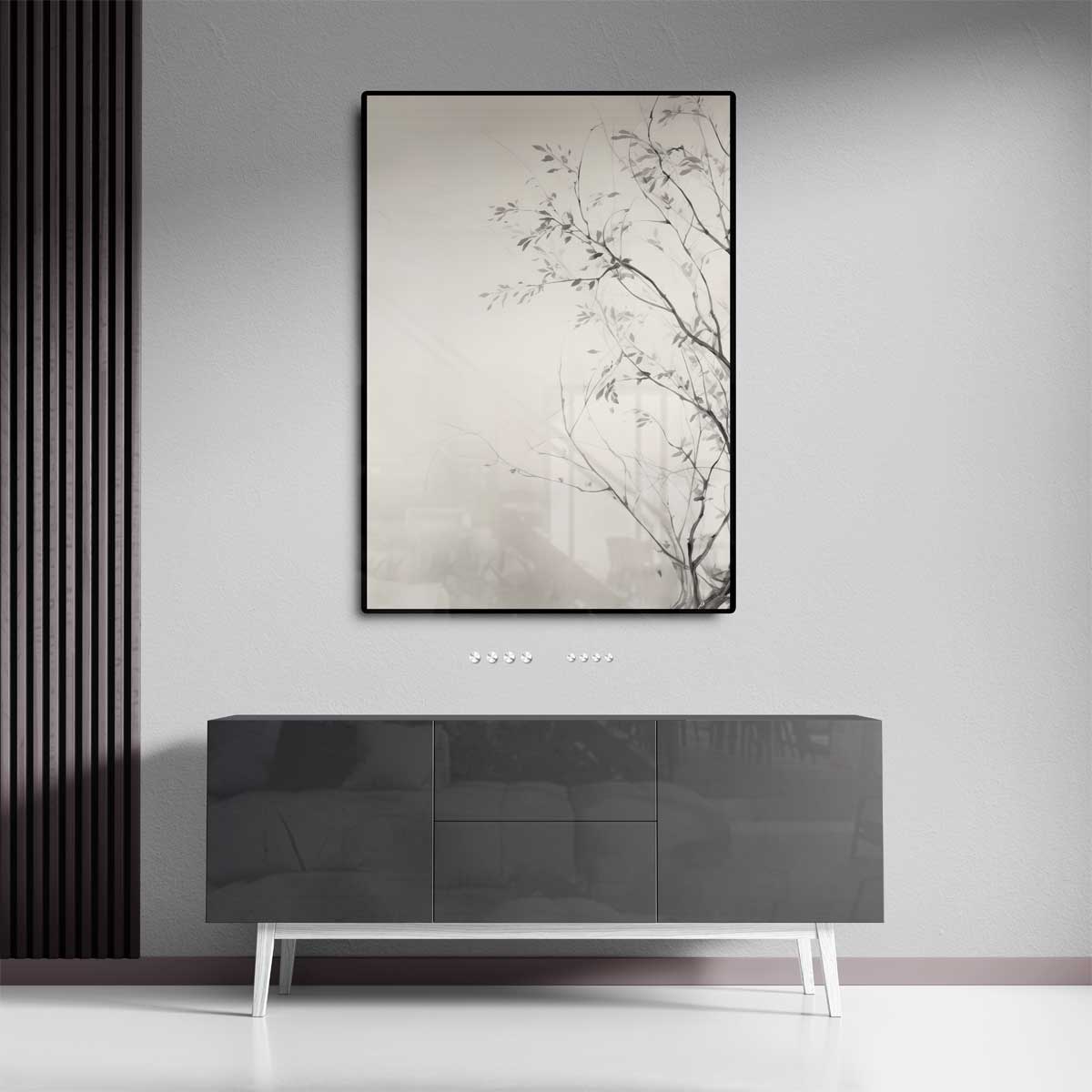 Minimalistische Natuur Schets Kunstwerk-canvas-dibond-plexiglas-wanddecoratie-WallArtistic