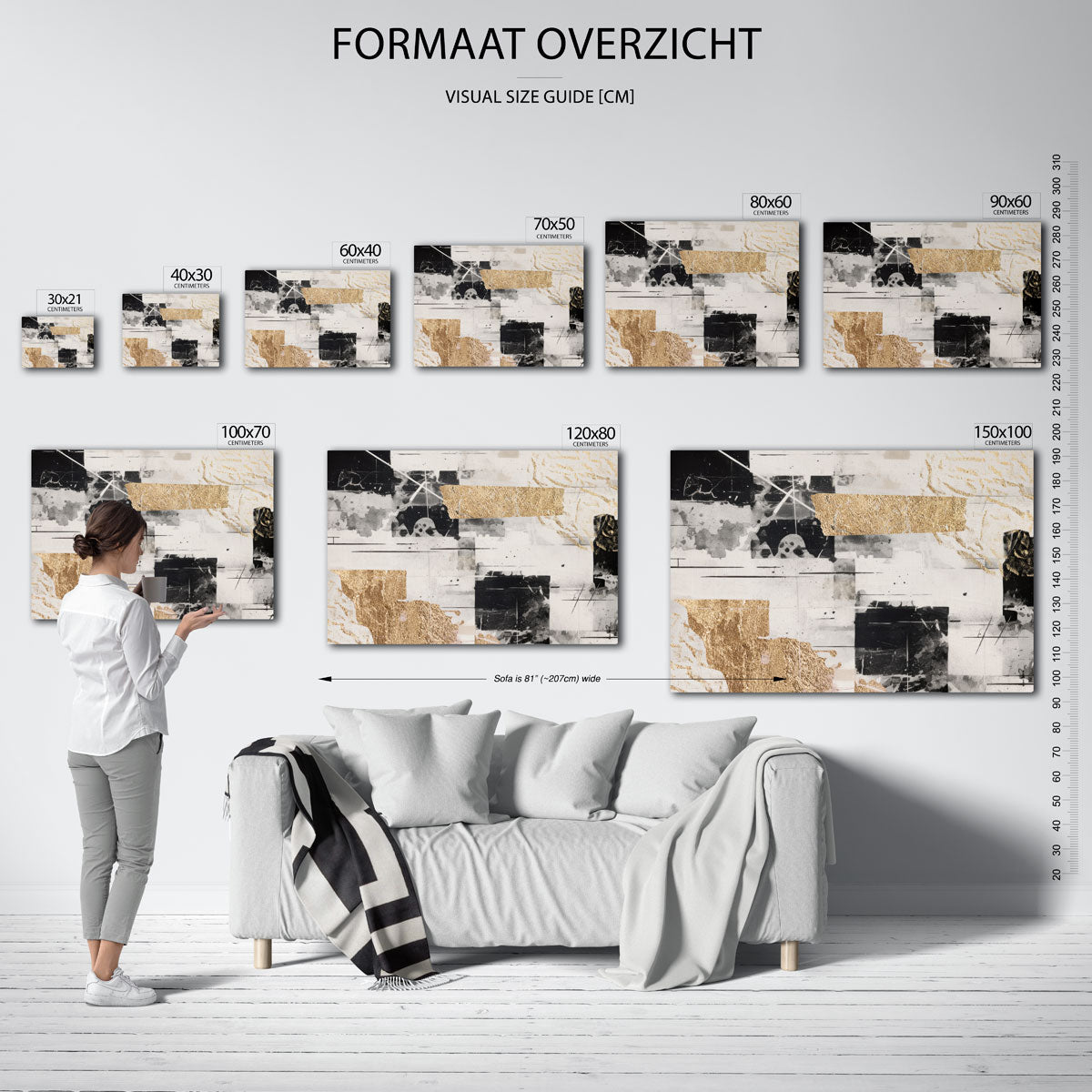 Abstracte vormen en goud Poster