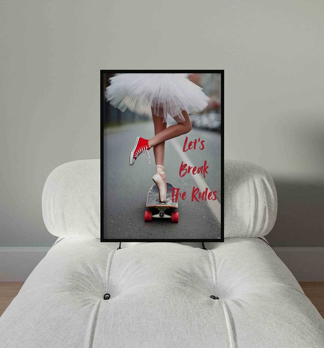 Ballerina en skateboard Poster