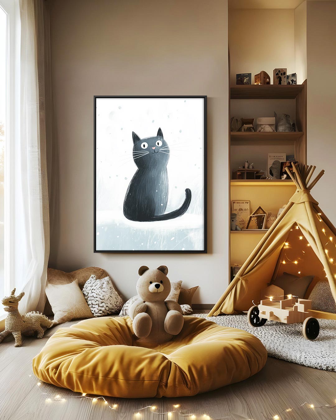 Speelse kat illustratie Kunstwerk