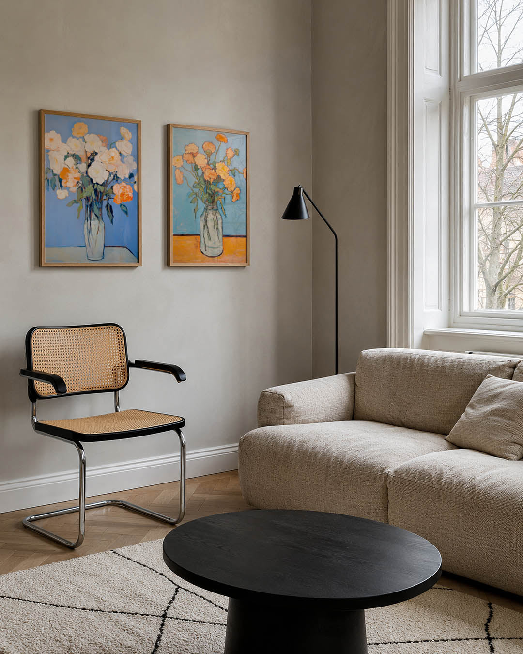 Bloemen en vaas Posterset