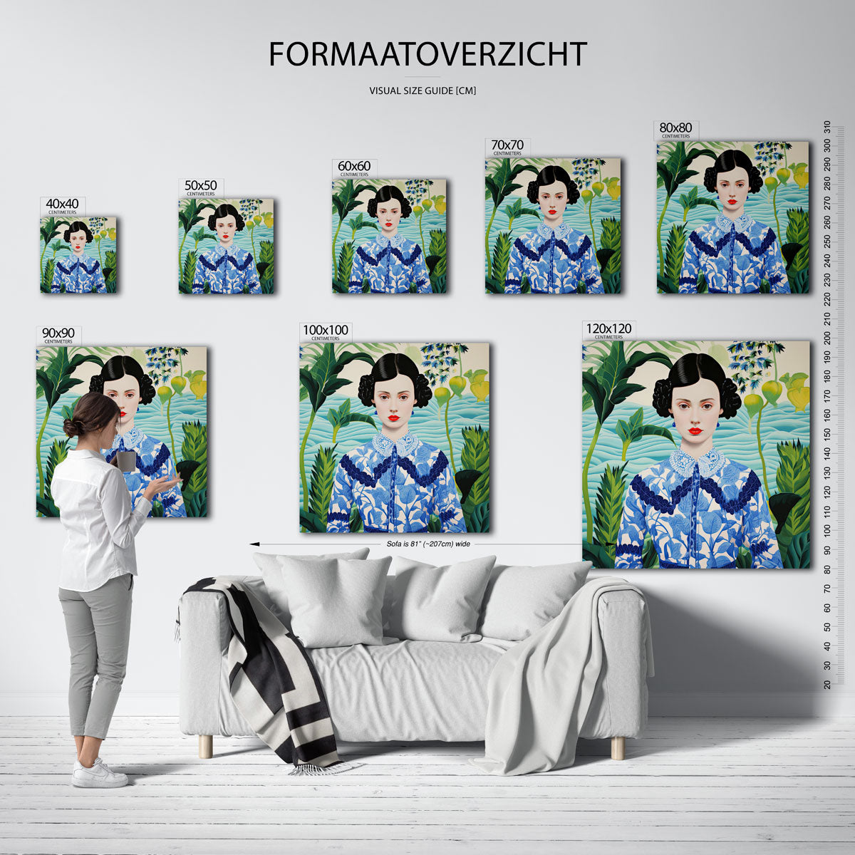 Vrouw met planten Poster