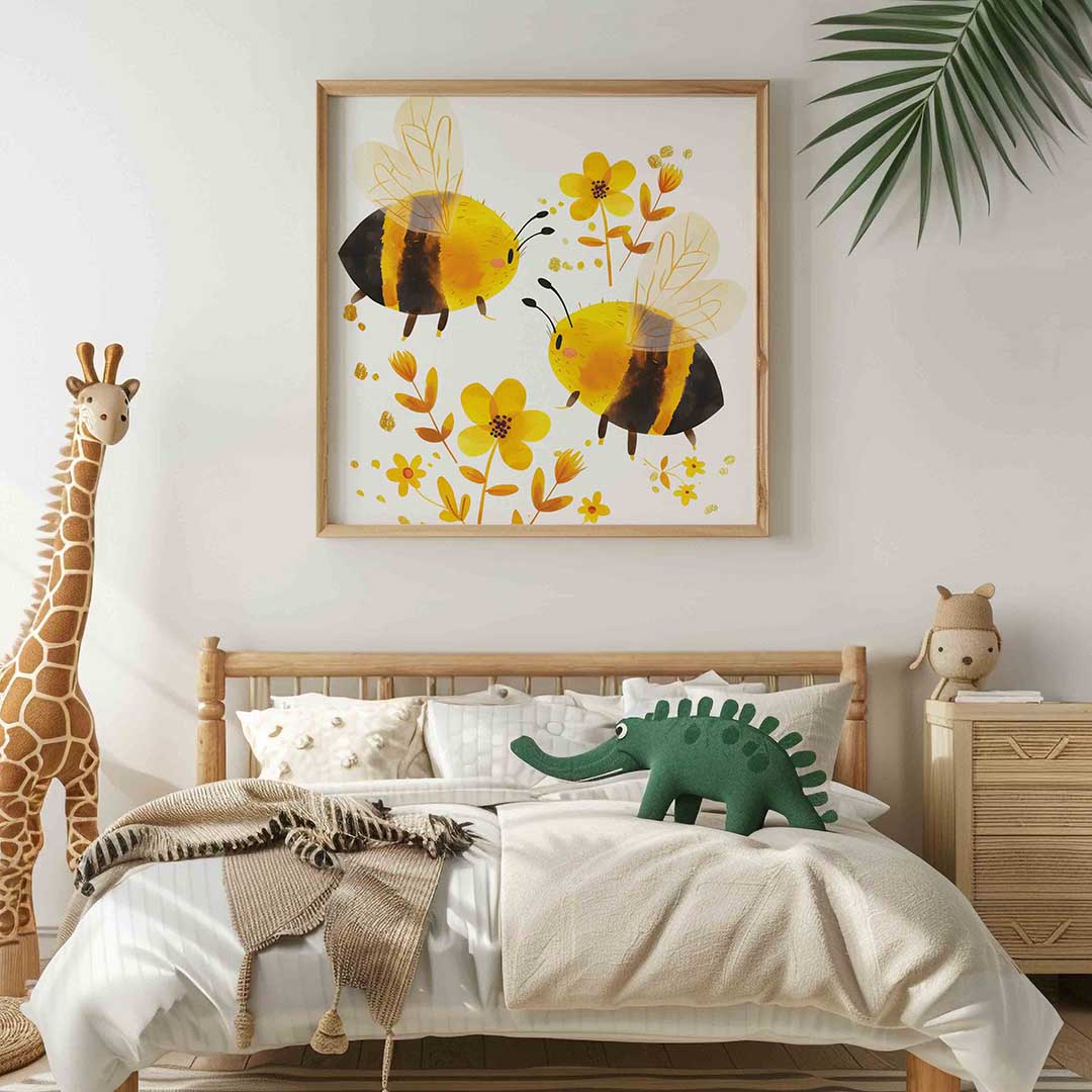 Bijen en bloemen Poster